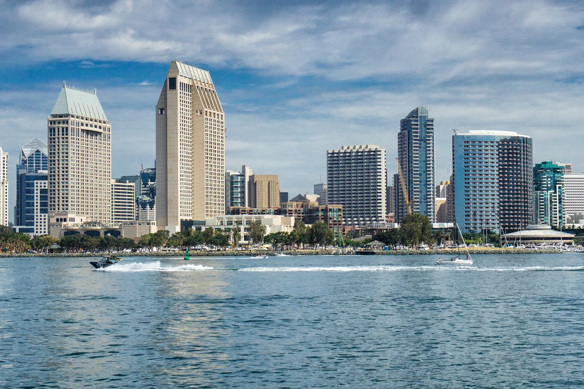 San Diego downtown skyline across the bay on a clear day